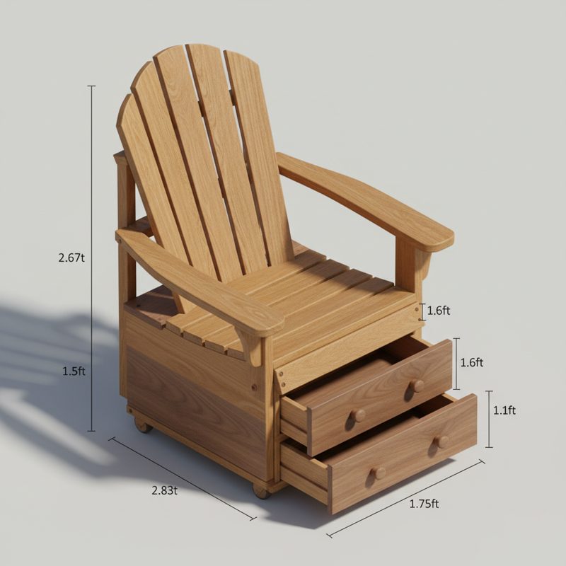 A real Hybrid Regeneration example -- a classic Adirondack chair concept board blended with a rolling storage chest idea into one combined design