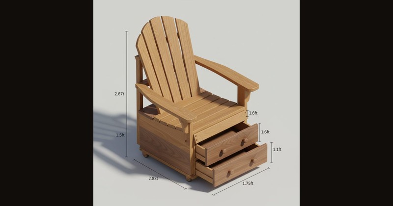Step 3 of 3: the real Hybrid Regeneration result -- a classic Adirondack chair blended with a rolling storage chest into one combined design